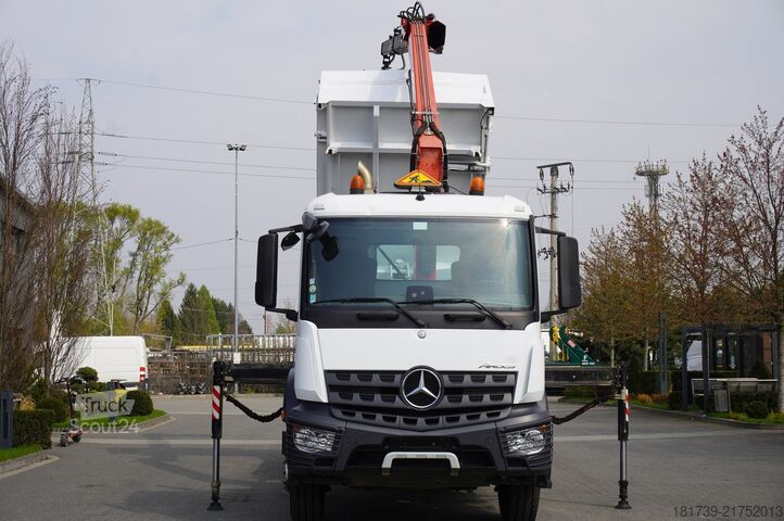 Trojstranný sklápač Mercedes-Benz Arocs 2636 / 6x4 / HDS Fassi / 3-Way Tip