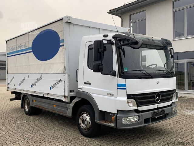Autocamion transport băuturi MERCEDES-BENZ Atego 916 816L_ 5m kurz_ Klima_ Bordwände_ Türen