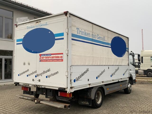 Autocamion transport băuturi MERCEDES-BENZ Atego 916 816L_ 5m kurz_ Klima_ Bordwände_ Türen