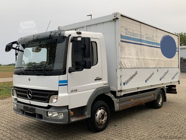 Autocamion transport băuturi MERCEDES-BENZ Atego 916 816L_ 5m kurz_ Klima_ Bordwände_ Türen