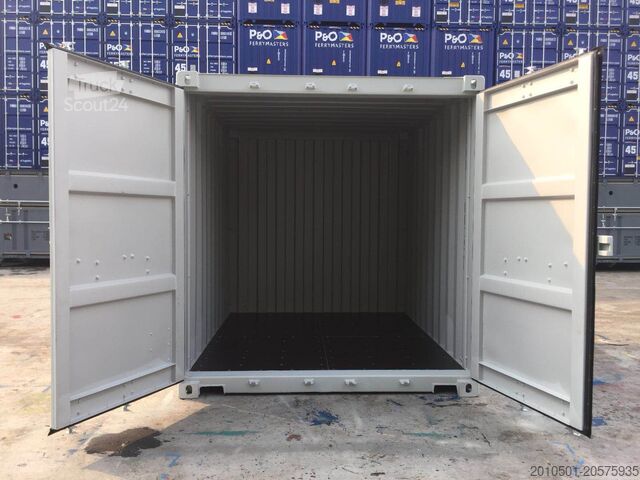 Seecontainer 10 Fuß Seecontainer / Lichtgrau / Neu eine Reise / RAL 7035 / Materialcontaine