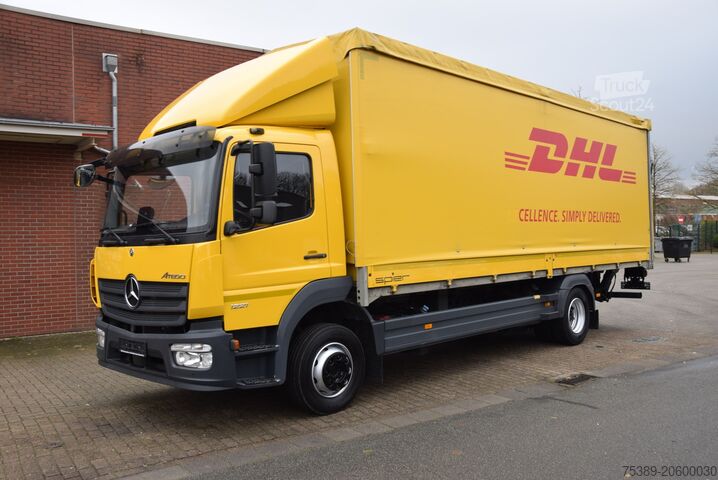 Camion cu platformă și prelată Mercedes-Benz Atego II 1221 Schiebeplane Klima Standheizung