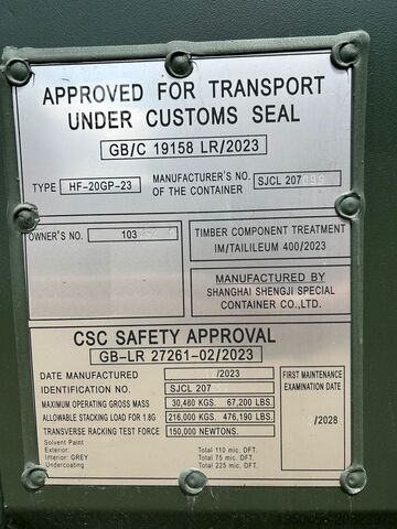 Закритий контейнер Vernooy 20FT 8.6 NIEUW / ONE WAY