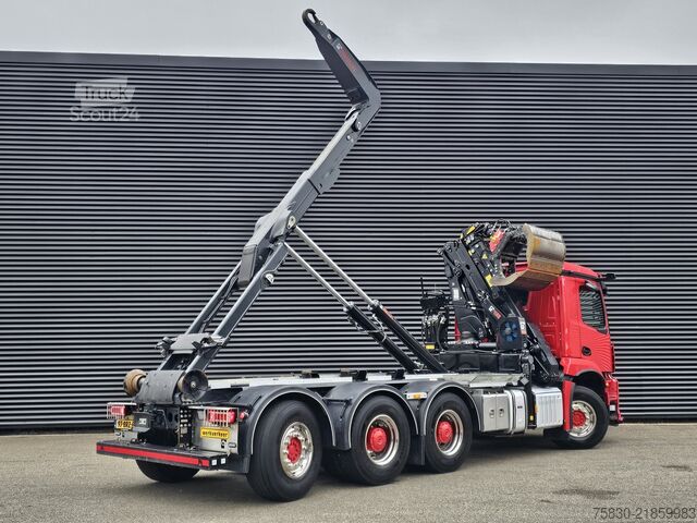 Koukkuvarsijärjestelmä Mercedes-Benz AROCS 3645 8x4 / HIAB Z KRAAN + HAAKARM