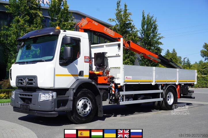 Flatbed with crane Renault C280 P4x2 E6 / Fassi 5.6 t / Range 8 m