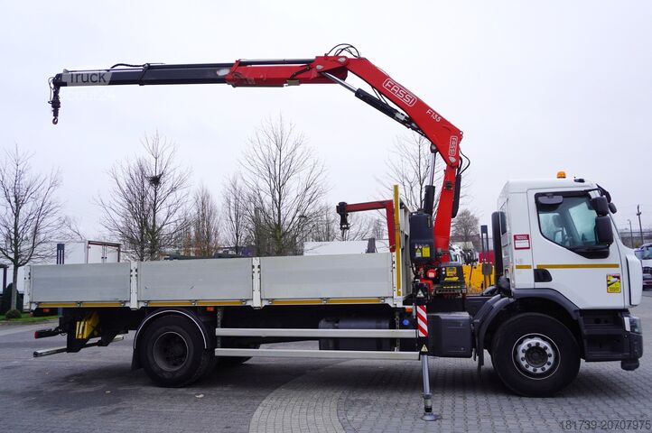 Flatbed truck with crane Renault C280 DTI 8 / FASSI crane 5.6T / 560 mth