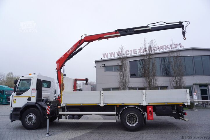 Flatbed truck with crane Renault C280 DTI 8 / FASSI crane 5.6T / 560 mth