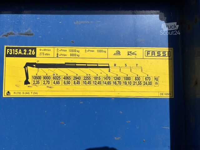 Plattform mit Kran DAF CF 480 8x4 E6 / Fassi F315A.2.26 crane