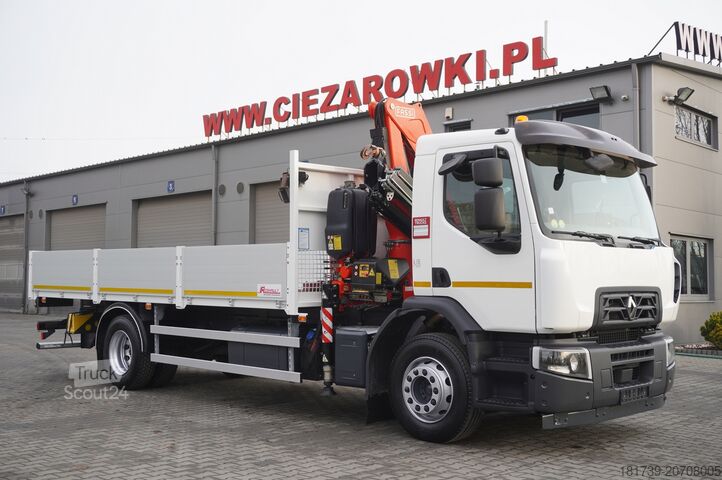 Flatbed truck with crane Renault C280 DTI 8 / FASSI crane 5.6T / range 8m