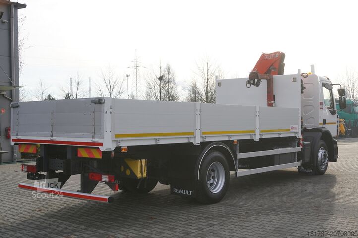 Flatbed truck with crane Renault C280 DTI 8 / FASSI crane 5.6T / range 8m