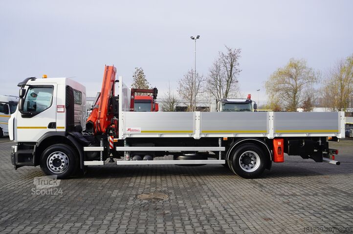 Flatbed truck with crane Renault C280 DTI 8 / FASSI crane 5.6T / range 8m