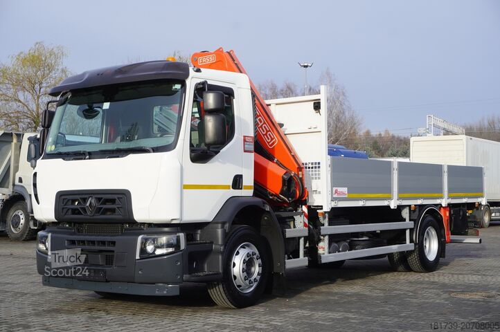 Flatbed truck with crane Renault C280 DTI 8 / FASSI crane 5.6T / range 8m