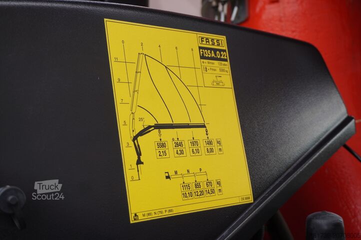 Flatbed truck with crane Renault C280 DTI 8 / FASSI crane 5.6T / range 8m