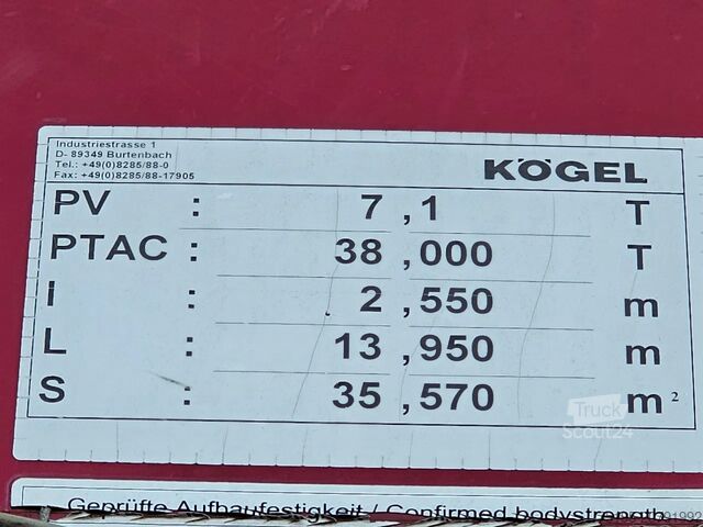Bâches coulissantes Kögel S24-1 - SAF - DISC