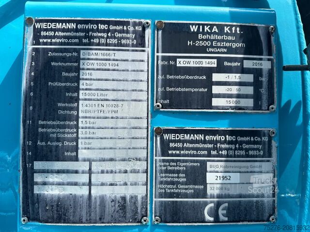 Zuigvoertuig MAN TGS 35.400 8X2-4 BL WIEDEMANN SUPER 1000