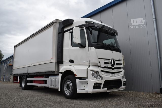 Flatbed truck with tarp MERCEDES-BENZ Actros 1842 L E6 4x2 AHK LBW