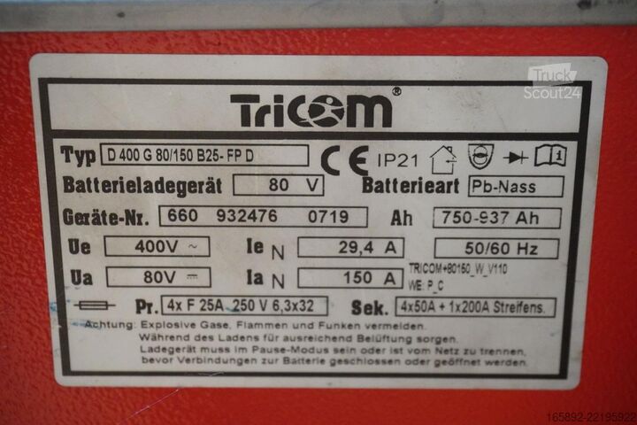 Gaffeltruckbatteri TRICOM D 400 G 80/150 B25-FP D
