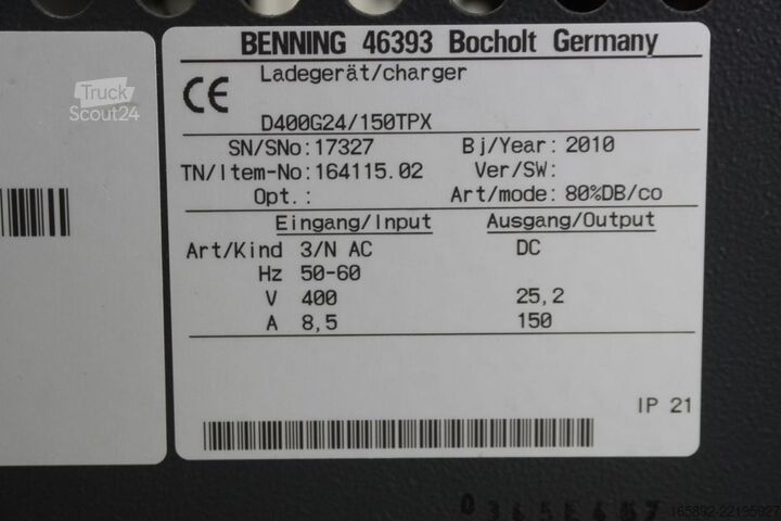 šakinio krautuvo baterija BENNING D400G24/150TPX