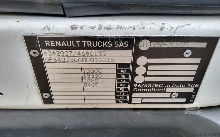 Valise Renault D 240 P4x2 BAKWAGEN - EURO 6 - 12 TON - 21-BRK-8