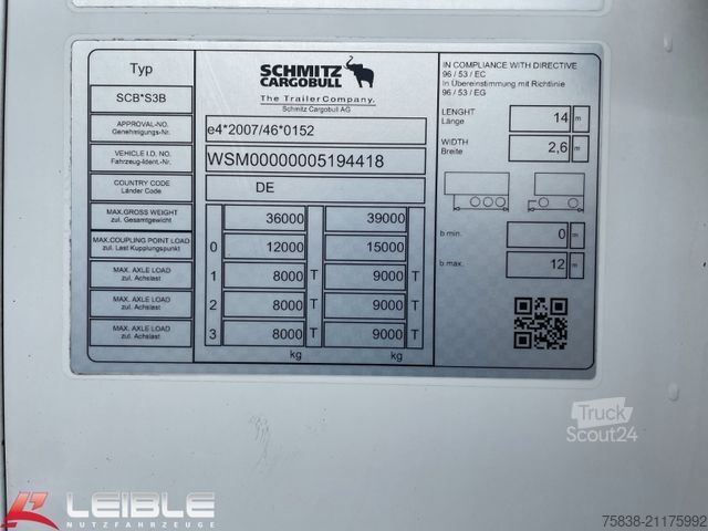 Semirimorchio frigorifero SCHMITZ CARGOBULL SKO24*2.619Std.*Trennwand*Blumenbreit**TOP**