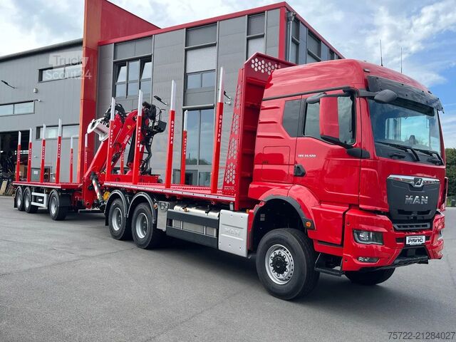 Transporteur de bois MAN TGS 33.540 6x6 BB Kurzholz Plattform Epsilon