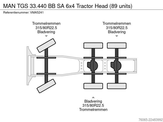 Standard-SZM MAN TGS 33.440 BB SA 6x4 Tractor Head (89 units)