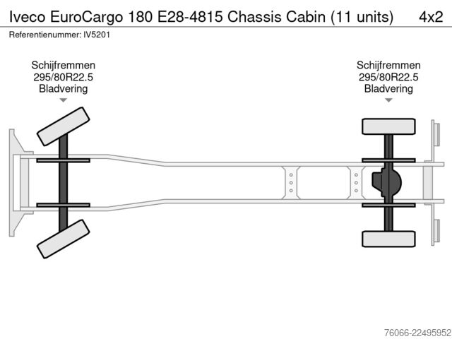 Chassis com cabina Iveco EuroCargo 180 E28-4815 Chassis Cabin (11 units)