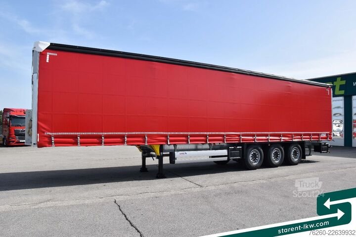 Öppen semitrailer med kapell SCHMITZ CARGOBULL Hubdach Liftachse LED XL und Getränkezert. MIETE