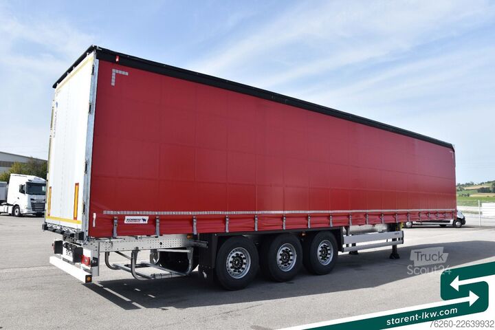 Öppen semitrailer med kapell SCHMITZ CARGOBULL Hubdach Liftachse LED XL und Getränkezert. MIETE