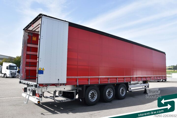 Öppen semitrailer med kapell SCHMITZ CARGOBULL Hubdach Liftachse LED XL und Getränkezert. MIETE