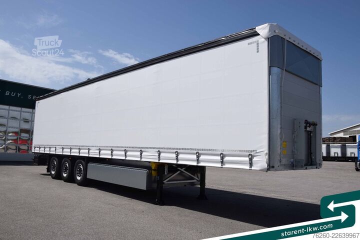 Öppen semitrailer med kapell SCHMITZ CARGOBULL Hubdach Liftachse Palettenkasten LED XL MIETE