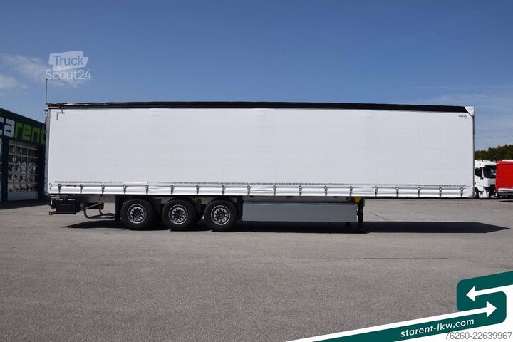 Öppen semitrailer med kapell SCHMITZ CARGOBULL Hubdach Liftachse Palettenkasten LED XL MIETE