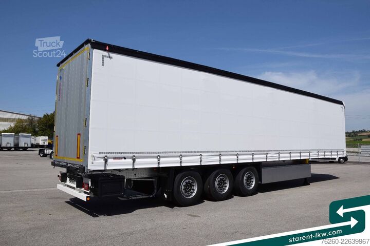 Öppen semitrailer med kapell SCHMITZ CARGOBULL Hubdach Liftachse Palettenkasten LED XL MIETE