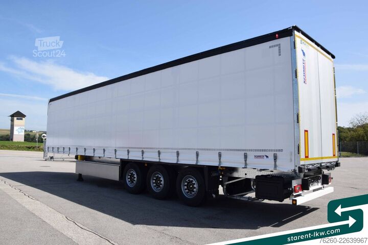 Öppen semitrailer med kapell SCHMITZ CARGOBULL Hubdach Liftachse Palettenkasten LED XL MIETE