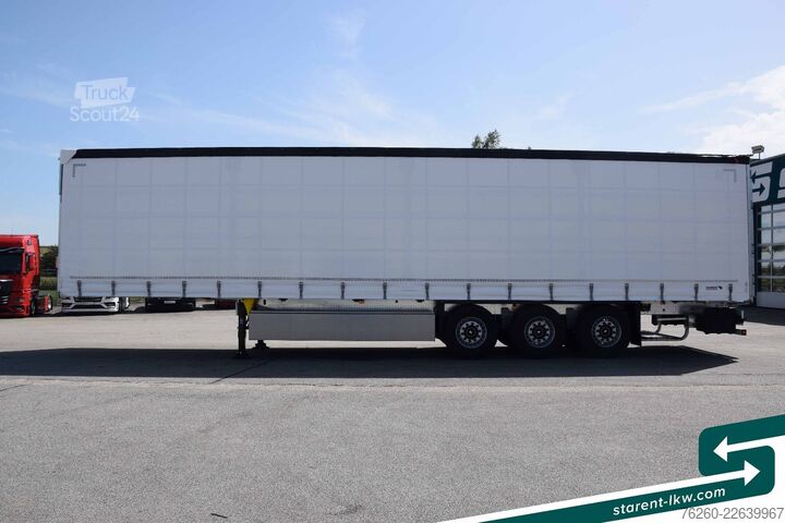 Öppen semitrailer med kapell SCHMITZ CARGOBULL Hubdach Liftachse Palettenkasten LED XL MIETE