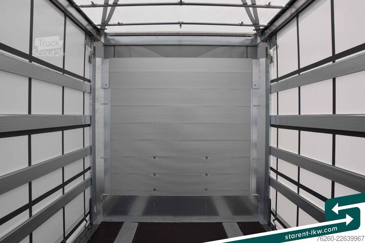 Öppen semitrailer med kapell SCHMITZ CARGOBULL Hubdach Liftachse Palettenkasten LED XL MIETE