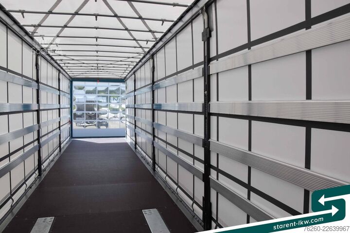 Öppen semitrailer med kapell SCHMITZ CARGOBULL Hubdach Liftachse Palettenkasten LED XL MIETE