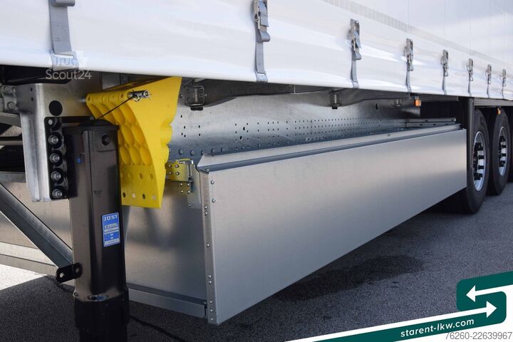 Öppen semitrailer med kapell SCHMITZ CARGOBULL Hubdach Liftachse Palettenkasten LED XL MIETE