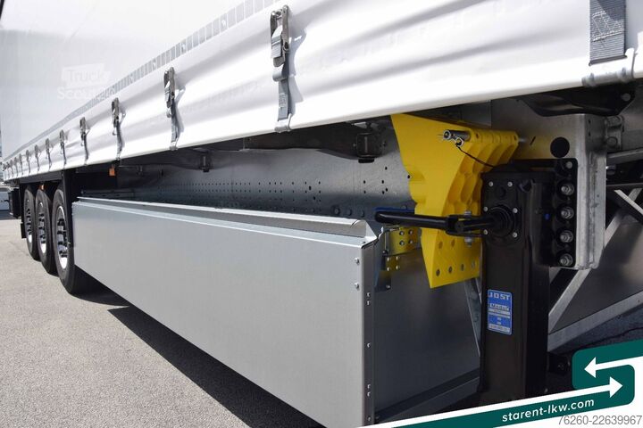 Öppen semitrailer med kapell SCHMITZ CARGOBULL Hubdach Liftachse Palettenkasten LED XL MIETE