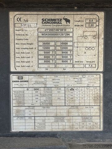 Damperli yarı römork SCHMITZ CARGOBULL SGF S3 / STAHLMULDE / SCHEIBE / PLANE