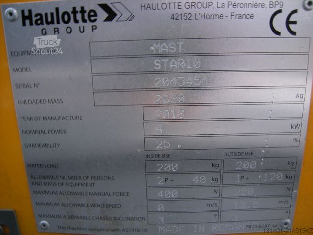 Arbeitsbühne HAULOTTE Arbeitsbühne Haulotte Star 10, AH  10 m