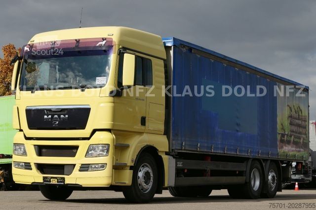 Nákladné auto s plochou korbou a plachtou MAN TGX 26.400 Lift-/Lenkachse Vollluft LBW Euro 5