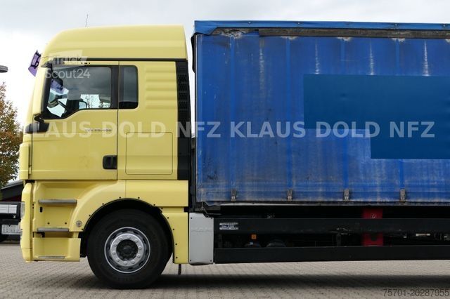 Nákladné auto s plochou korbou a plachtou MAN TGX 26.400 Lift-/Lenkachse Vollluft LBW Euro 5