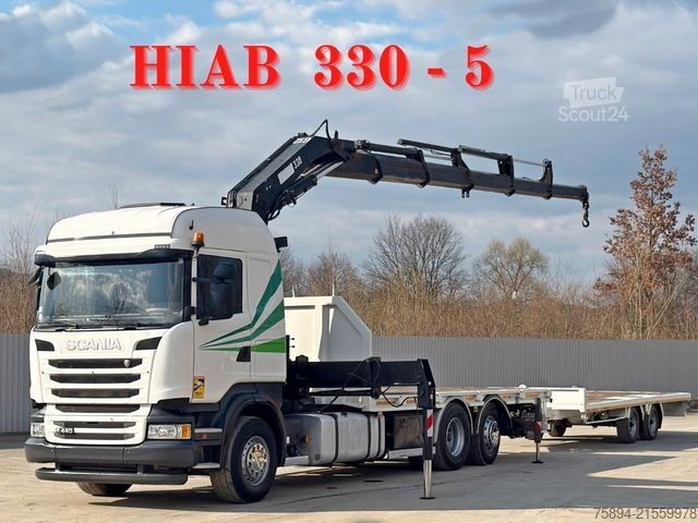 Gru montata su autocarro SCANIA R 440 * HIAB 330 - 5 + FUNK + Anhänger! 6x2