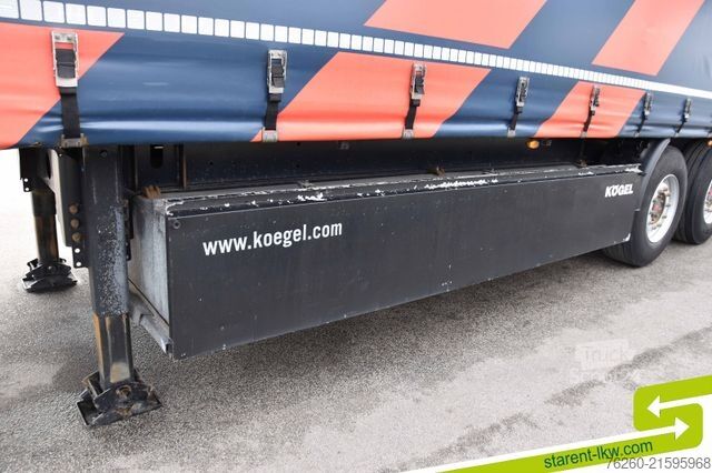 Open semitrailer with tarp KÖGEL Liftachse SAF Palettenkasten
