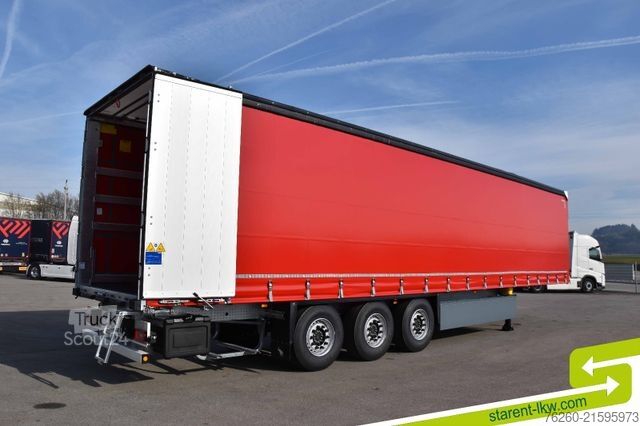 Open oplegger met zeil SCHMITZ CARGOBULL Hubdach Liftachse Palettenkasten MIETE