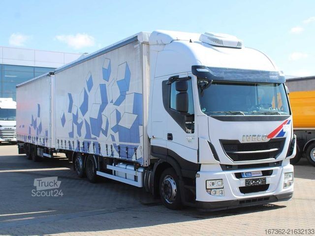 Plattewagen met zeil IVECO Stralis 480, SECONDARY AIR CONDITIONING + SVAN