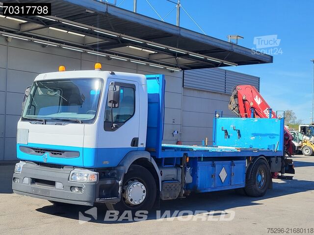 Plataforma de carga Renault Premium 370 4X2 HMF 1560 K4 Kran Crane Manual A...