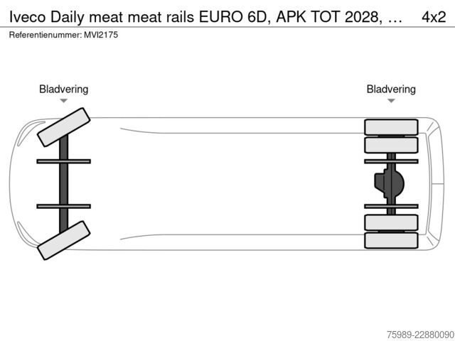 شاحنة توصيل مبردة Iveco Daily meat meat rails EURO 6D, APK TOT 2028, VL...