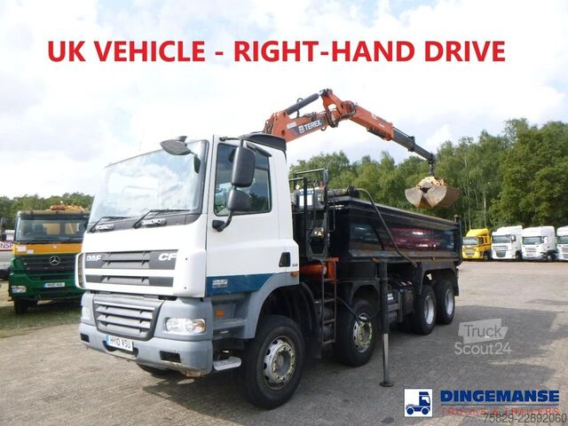 Kranbil DAF CF 85.360 8X4 RHD tipper + Terex 118.2 VGL-A15